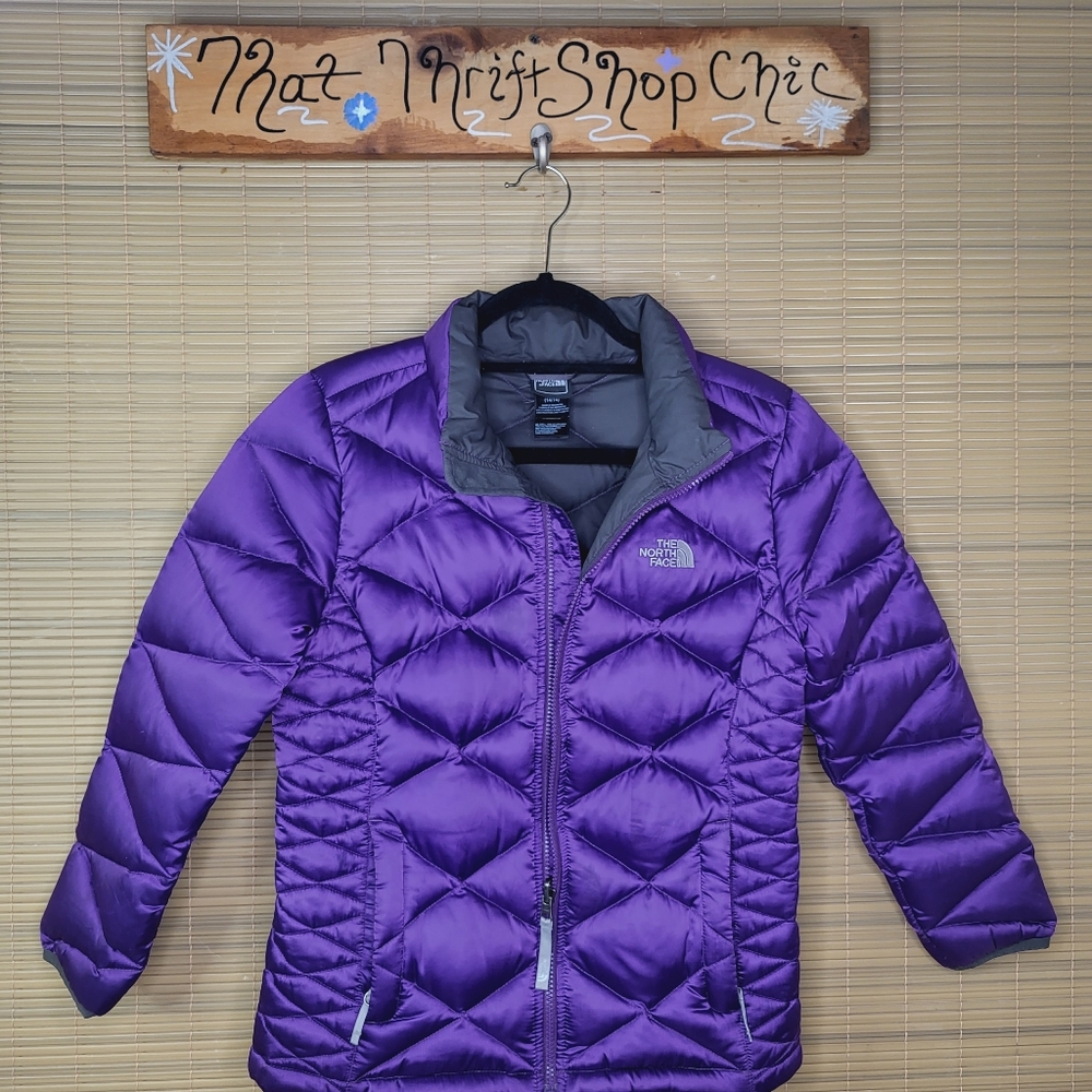 The North Face 550 Puffer Ski Jacket Purple Winter Coat Youth L 14/16